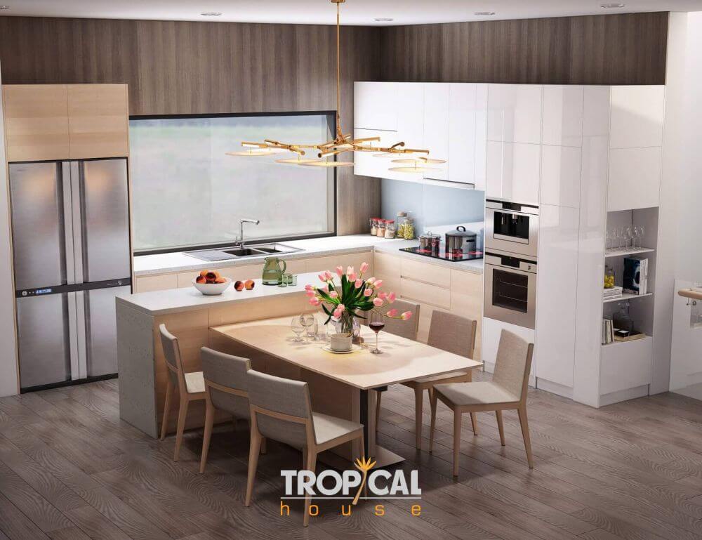 thiết kế nội thất nh&agrave; nhỏ đẹp với phong c&aacute;ch hiện đại modern style